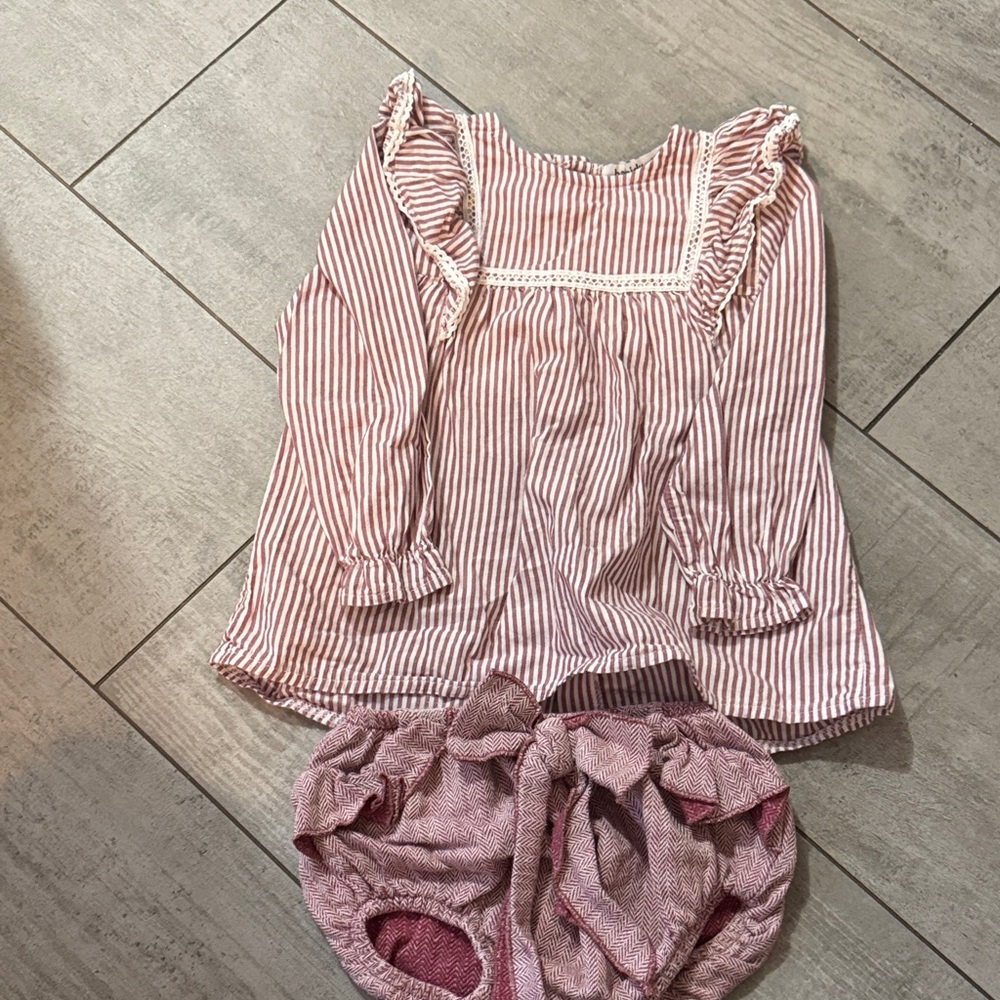 Striped red and white striped Baby Outfit